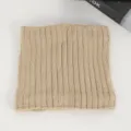 Winter knitted neck warmer, fleece-lined windproof neck gaiter for outdoor cycling and cold weather. - No. 20 Khaki Vertical Stripes