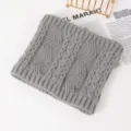 Scalda-collo in maglia foderata grigio, sciarpa termica invernale da ciclismo per uomo e donna. - N. 3 Grigio Ondulato a Treccia