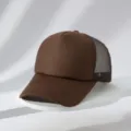 Brown trucker cap detail, breathable mesh back panel and structured foam front for summer outdoor. - M (56-58cm) / Coffee
