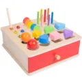 Montessori wooden shape sorter toy for toddlers, color matching educational puzzle. - Montessori Sorting Box with Drawer