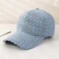 Casquette de baseball en jean à sequins pailletés style décontracté pour femmes et hommes - M (56-58cm) / Paillettes Bleu Clair