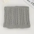 Grey cable knit winter neck warmer, cozy fleece lined snood scarf for cold weather outdoor. - No. 9 Grey Large and Small Cable Knit