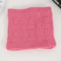 Rosa gestrickter Nackenaermer fuer Winter, weicher warmer dicker Schlauchschal fuer kaltes Radfahren. - Nr. 10 Rosa Gerippt Kreuz Quadrat