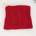 Red cable knit neck warmer, stylish winter fleece lined thick windproof snood scarf - No. 10 Red Large and Small Cable Knit