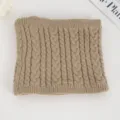 Khaki cable knit neck warmer for winter, warm winter snood scarf for men and women - No. 11 Khaki Large and Small Cable Knit