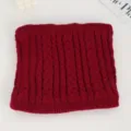 Red cable knit winter neck warmer, soft fleece lined outdoor windproof cycling snood. - No. 12 Wine Red Large and Small Cables