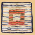 Pañuelo cuadrado de satén con patrón ondulado colorido, elegante bufanda y cinta para bolso. - Rayas Finas Azul Marrón