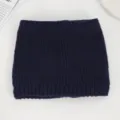 Navy blue knitted neck warmer, winter warm fleece-lined scarf for men and women. - No. 13 Navy Blue Fine Cables