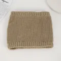 Winter Khaki Knitted Neck Warmer Windproof Thermal Snood Scarf for Outdoor Cold Weather Cycling - No. 15 Khaki Fine Cables