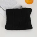 Schwarzer, wärmender Strick-Halswärmer für den Winter, kuscheliger Zopfmuster-Schal für Outdoor. - Nr. 18 Schwarz Groß Zopfmuster
