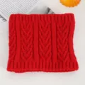 Roter Strick Halswärmer Winter warm gefütterter Loop Schal weich Outdoor Radfahren Kragen - Nr. 23 Rot Groß Zopfmuster