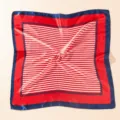 Seidentuch quadratisch rot weisse Streifen professionelle Stewardess Halstuch modisches Accessoire - #13 Rot-weiße Streifen 60