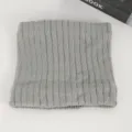 Gray knitted neck gaiter winter warm thick fleece lined snood scarf for daily outdoor riding - No. 22 Grey Vertical Stripes