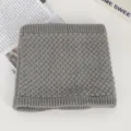 Gray knitted neck warmer for winter outdoor cycling, windproof thermal pullover snood scarf. - No. 29 Grey Corn Texture