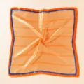 Oranger blauer Hahnentritt Quadrat-Seidenschal, Berufs-Halstuch für Damen im Frühling Herbst. - #19 Orangenes Hahnentrittmuster 60