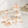 Kinder Holz Dessertständer Spielset, rosa mehrstöckige Kuchen Display Rollenspiel Geschenk. - MZL - Holz-Dessertständer [CPC CE]