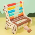 Holz Giraffe Abakus Rechenschieber Lernspielzeug fur Kinder multifunktional Rechenrahmen - Giraffe 2-in-1 Rechentafel