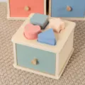 Montessori wooden shape sorter toy with colorful geometric blocks for early education cognitive learning. - Block Matching Box / 1 Piece/Pack