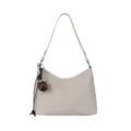 Milky white woven shoulder bag chic hobo purse elegant commuter handbag stylish daily bag - White