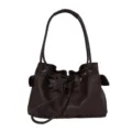 Bruine geplooide schoudertas handtas, grote elegante tas voor dames dagelijks - Eén maat / koffiekleur