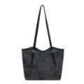 Sac Cabas Épaule Mode Femme Grande Capacité Loisir Trajet Sac à Main Gris Foncé - Avec Pendentif / Noir