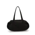 Borsa a tracolla cilindrica nera borsa shopper minimalista in nylon elegante da giorno - Nero