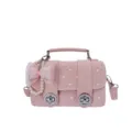 Sac à main rose à pois, sac bandoulière en cuir PU avec nœud de perles et fermoirs. - Avec Pendentif / Rose