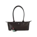 Sac à épaule en cuir marron foncé pour femme cabas fourre-tout élégant minimaliste chic - Avec Pendentif / Café