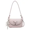 Sac porté épaule à pois rose avec nœud mignon et pendentif perle pour femmes - Avec Pendentif / Rose