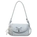 Joli sac à bandoulière à pois style coréen pour femmes bleu clair nœud sac à main variante - Avec Pendentif / Bleu