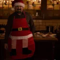 Grembiule da cucina festivo di Babbo Natale decorazione festa rossa e bianca decorativo. - Grembiuli rossi con gambe