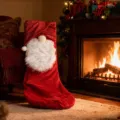 Chaussette de Noël gnome rouge cheminée suspendue sac cadeau de fête décoration jolie - Chaussette de Noël Père Noël à barbe