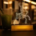 Creative 3D acrylic night light reindeer design with warm yellow glow and dimension markers - Warm Light - 3D Reindeer