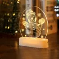 3D acrylic snowman night light with warm glow round panel for Christmas gift decoration - Warm Light - Round Snowman