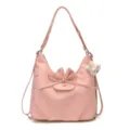 2026 Nouveau Sac Cabas Rose Imprimé Étoile Femme Sac Bandoulière avec Décoration Nœud - Avec Pendentif / Rose