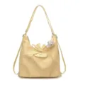Sac à bandoulière jaune imprimé étoiles femme nœud design polyvalent sac à dos quotidien. - Jaune