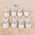 Ornements suspendus d'œufs de lapin de Pâques mignons œufs en plastique blanc - Ensemble 05