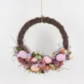 Paasei decoratieve takkenkrans met kunstmatige eieren en bloemen, detailmaat 30cm. - Stijl 08
