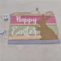 Easter wooden rabbit wall hanging sign festival decoration rustic bunny plaque for home party decor - Burlap Rabbit Hanging