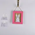 Easter wooden photo frame wall hanging with cute rabbit illustration and pink border detail. - Pink Frame Rabbit Photo Frame