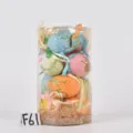 Set d'œufs en plastique de Pâques, ornements d'œufs de simulation colorés avec rubans pour déco. - Ensemble 06