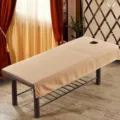Housse de table de massage imperméable avec trou pour le visage drap de lit de beauté - 80*190 cm sans trou / Chameau