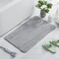 Alfombra de baño gris suave absorbente antideslizante para ducha y suelo del hogar. - 40x60cm / Gris