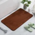 Alfombra de baño de felpa marrón, alfombrilla antideslizante absorbente suave para baño. - 40x60cm / Café