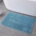 Blue bath mat anti-slip absorbent floor carpet for bathroom home and door entrance use. - Sky Blue