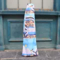 Diving fin storage bag, portable single-shoulder long fin backpack with beach cartoon print. - Beach Vacation Fin Bag