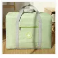Large green foldable travel luggage bag with trolley sleeve and front pocket for trips. - Large / Green Thickened Double Layer