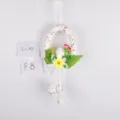 Easter hanging decoration egg wreath with colorful sequins flowers and ribbon for party decor. - Egg Wreath Hanging