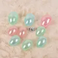 Kit d'œufs de Pâques en plastique finition nacrée œufs décoratifs colorés cadeaux de fête - Ensemble 09