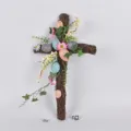 Easter vine cross colorful egg wreath decoration spring window hanging ornament sku - Style 03